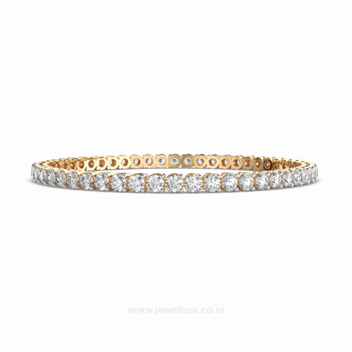 Halo Harmony Round Diamond Bangle - Image 1