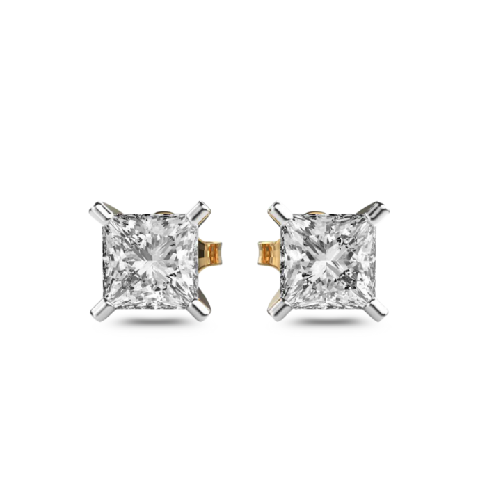 36 60 Cent Princess Diamond Studs - Image 1