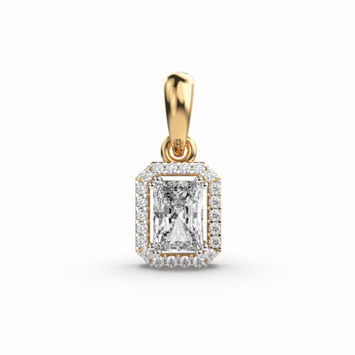 Classic Radiant Cut Halo Diamond Without Chain Classic Radiant Cut Halo Diamond Without Chain - Image 1