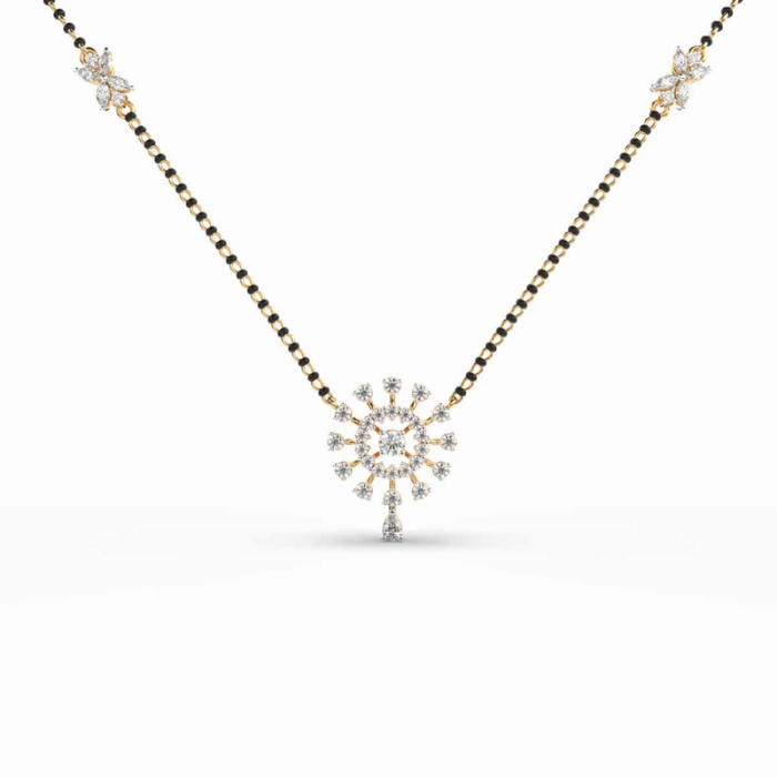 Infine Sunray Beaded Mangalsutra With Chain.10 Infine Sunray Beaded Mangalsutra With Chain - Image 1