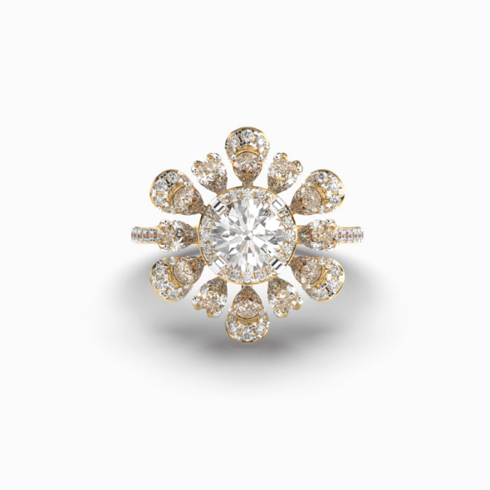 Floral Story Diamond Cocktail Ring - Image 1