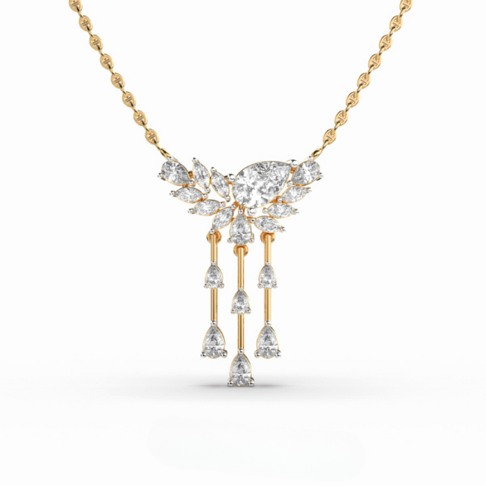 Trio Pear Diamond Drop Necklace - Image 1